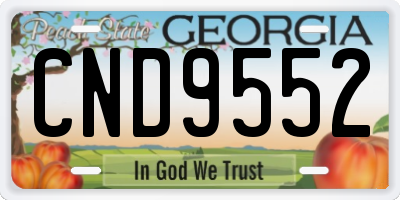 GA license plate CND9552