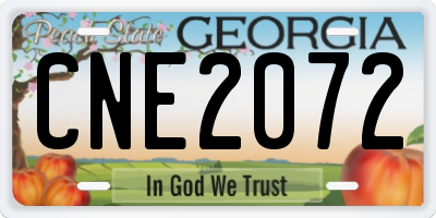 GA license plate CNE2072