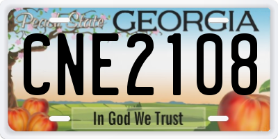 GA license plate CNE2108