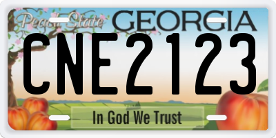 GA license plate CNE2123