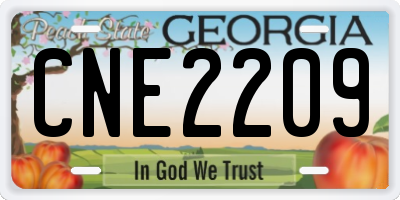 GA license plate CNE2209