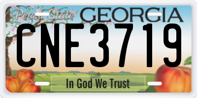GA license plate CNE3719