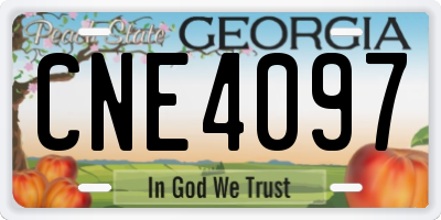 GA license plate CNE4097