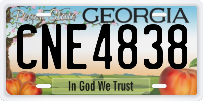GA license plate CNE4838