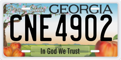 GA license plate CNE4902