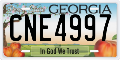 GA license plate CNE4997
