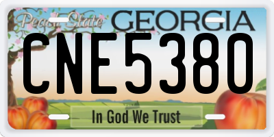 GA license plate CNE5380