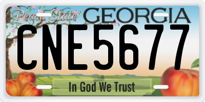 GA license plate CNE5677