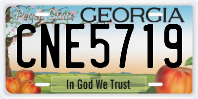 GA license plate CNE5719