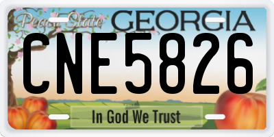 GA license plate CNE5826