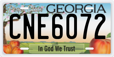 GA license plate CNE6072