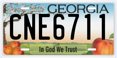 GA license plate CNE6711