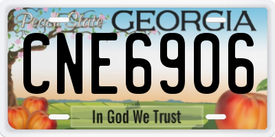GA license plate CNE6906
