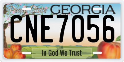 GA license plate CNE7056