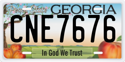 GA license plate CNE7676