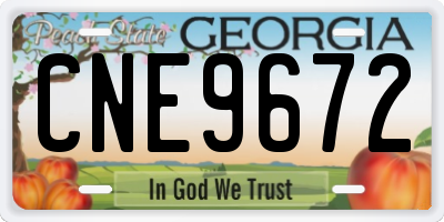 GA license plate CNE9672