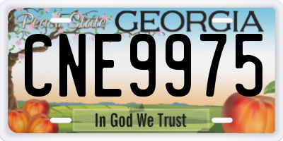 GA license plate CNE9975