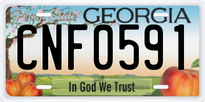 GA license plate CNF0591