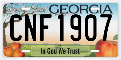 GA license plate CNF1907