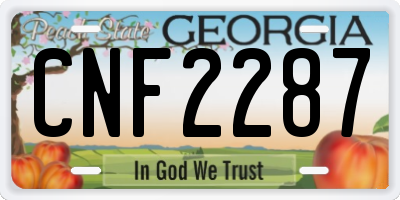 GA license plate CNF2287