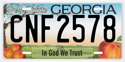 GA license plate CNF2578