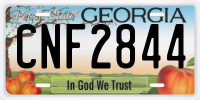 GA license plate CNF2844