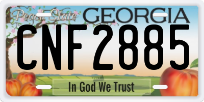 GA license plate CNF2885