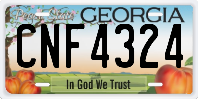 GA license plate CNF4324
