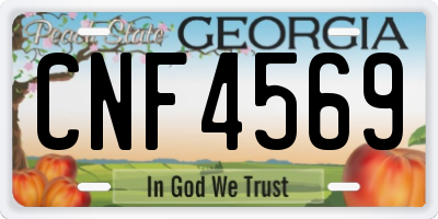 GA license plate CNF4569