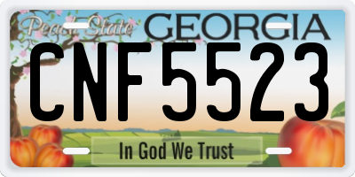 GA license plate CNF5523
