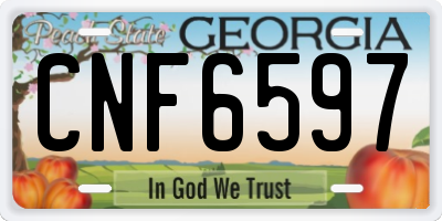 GA license plate CNF6597