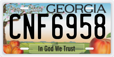GA license plate CNF6958