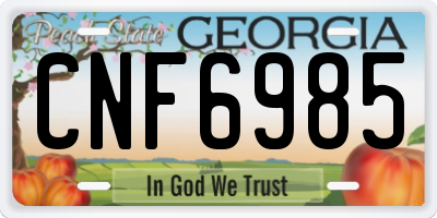 GA license plate CNF6985