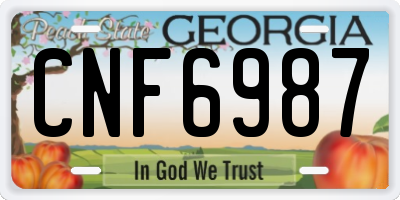 GA license plate CNF6987