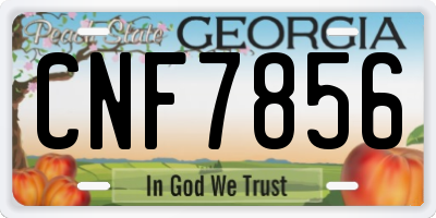 GA license plate CNF7856