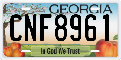 GA license plate CNF8961