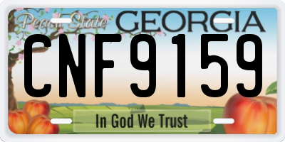 GA license plate CNF9159