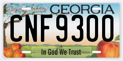 GA license plate CNF9300