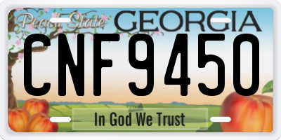 GA license plate CNF9450