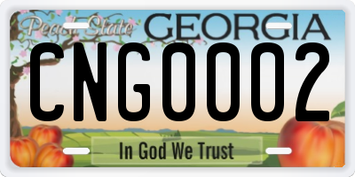 GA license plate CNG0002