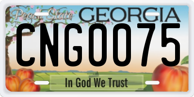 GA license plate CNG0075