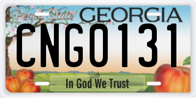 GA license plate CNG0131