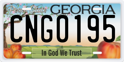 GA license plate CNG0195