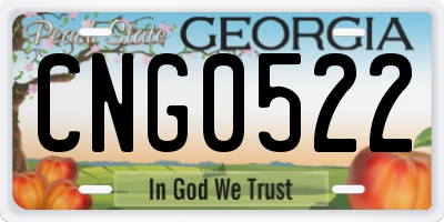 GA license plate CNG0522