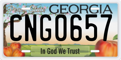 GA license plate CNG0657