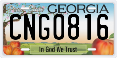 GA license plate CNG0816