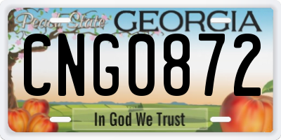 GA license plate CNG0872