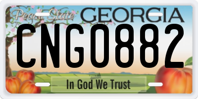 GA license plate CNG0882