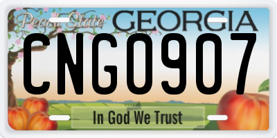 GA license plate CNG0907