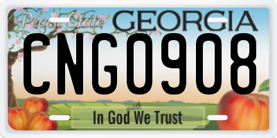 GA license plate CNG0908